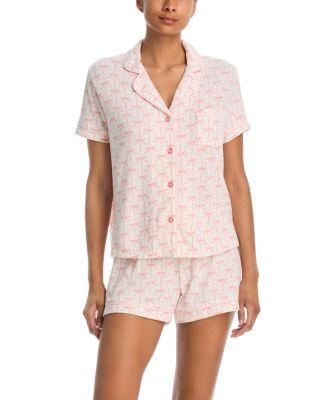 Short Sleeve Top & Shorts Pajama Set in Bow Print - Exclusive by AQUA