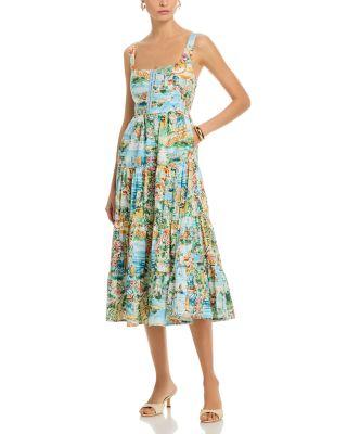 Sleeveless Vacation Scene Midi Dress - Exclusive by AQUA