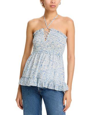 Smocked Floral Print Top - Exclusive by AQUA