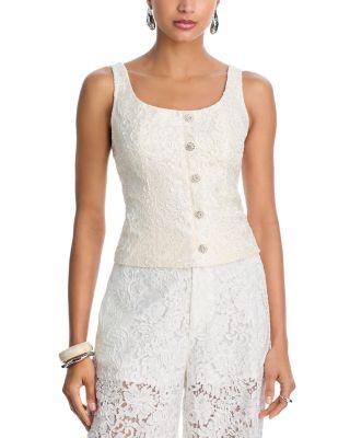 Soutache Cord Sleeveless Lace Top - Exclusive by AQUA