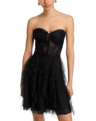 Strapless Mesh Lace Dress - Exclusive by AQUA