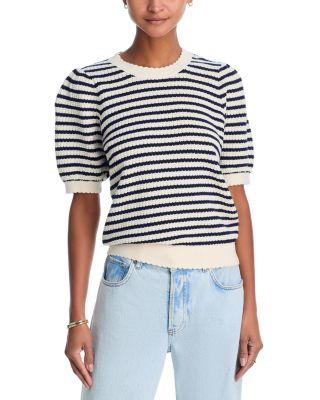 Striped Crewneck Pullover Sweater - Exclusive by AQUA