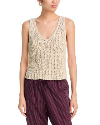 Tape Yarn V Neck Tank Top - Exclusive by AQUA