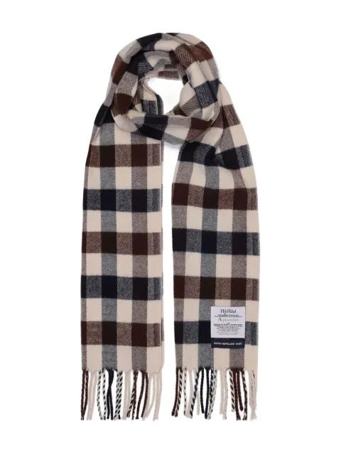 Macro Club check tasselled scarf by AQUASCUTUM