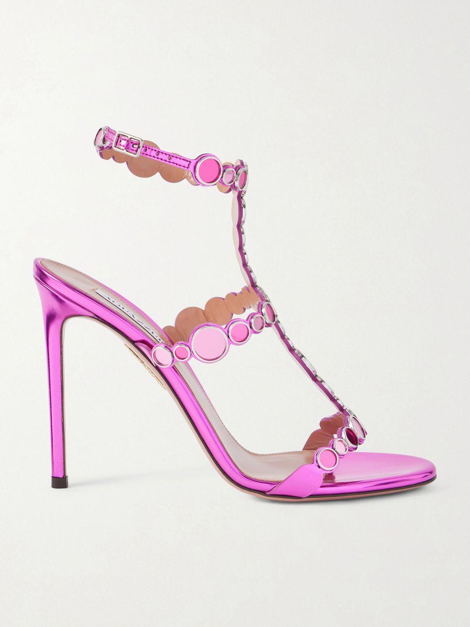 Afterglow 105 embellished rubber sandals by AQUAZZURA