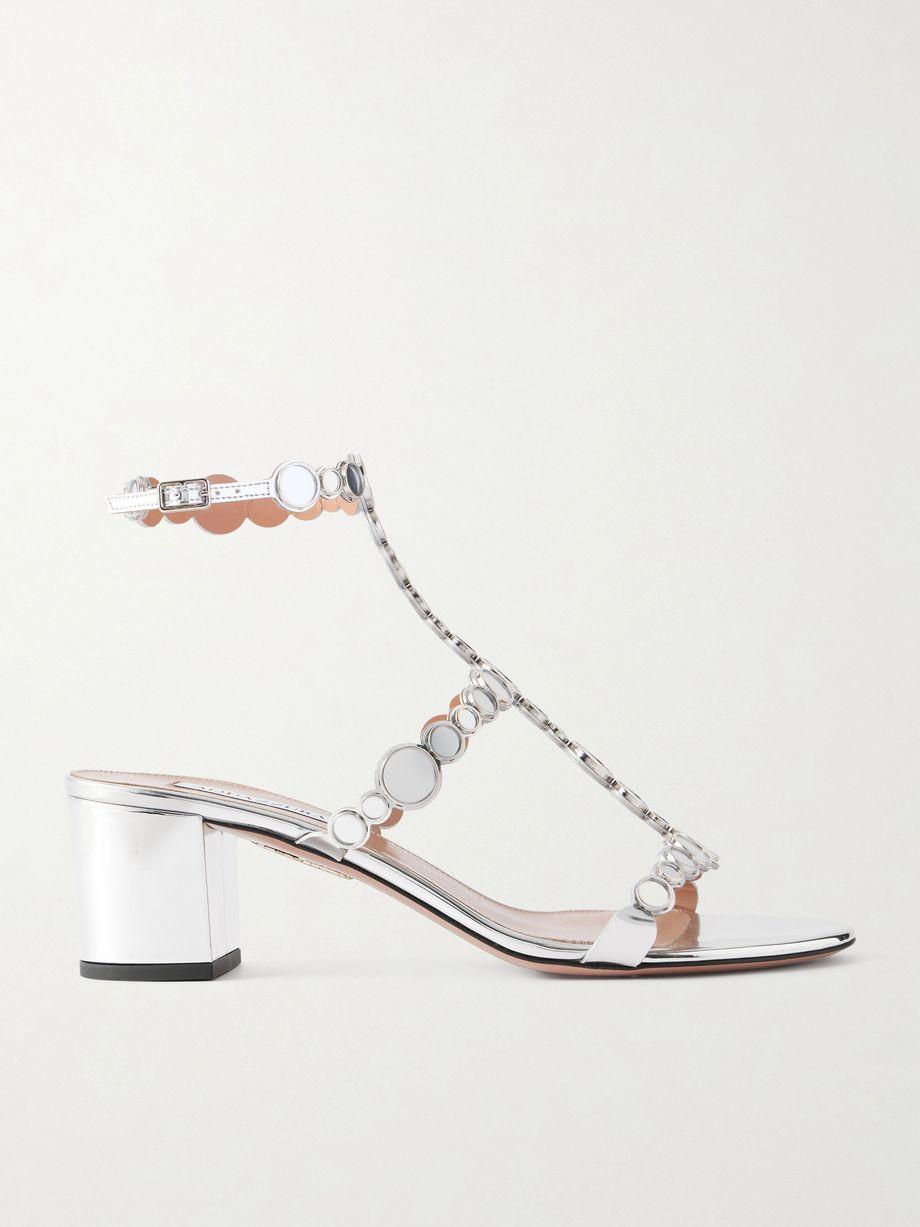 Afterglow 50 metallic leather sandals by AQUAZZURA