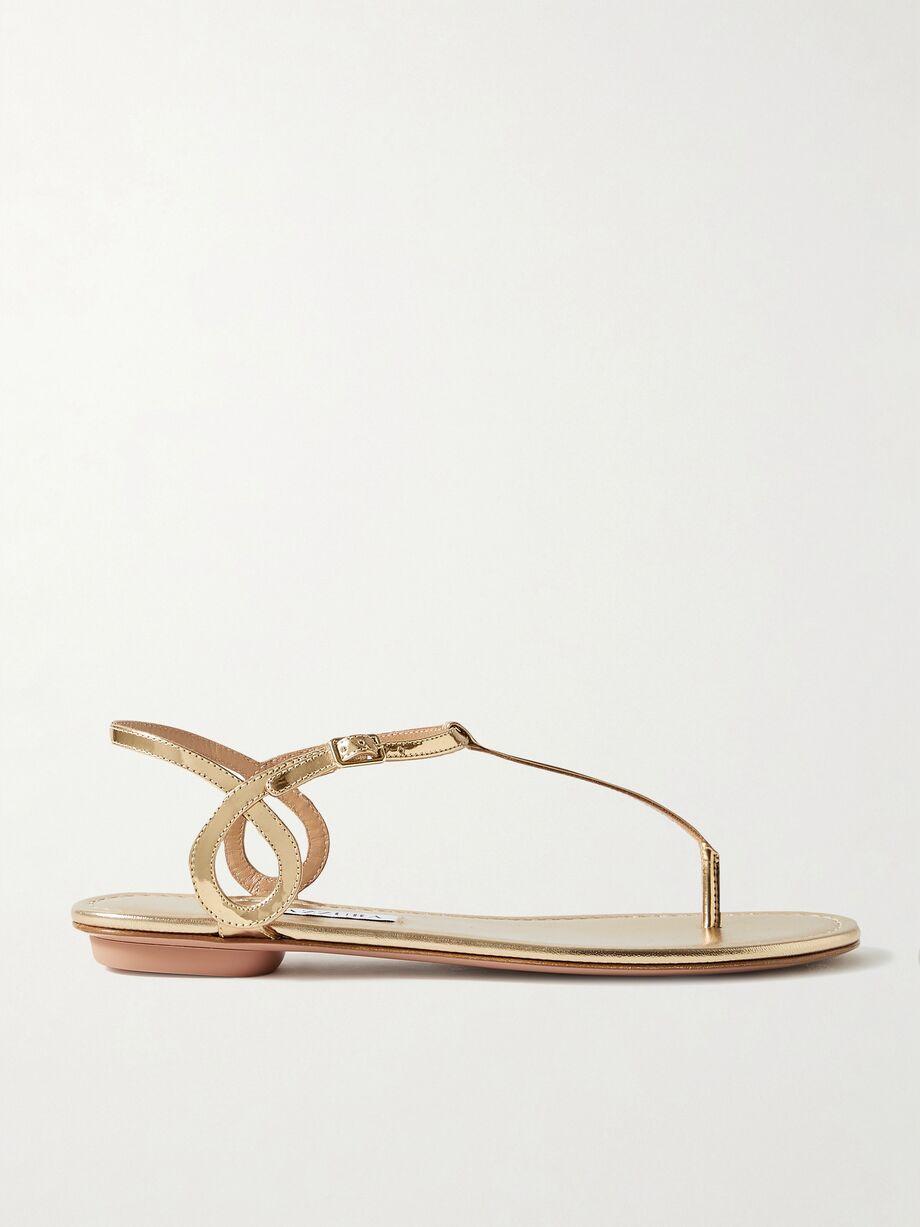 Almost Bare metallic leather sandals by AQUAZZURA