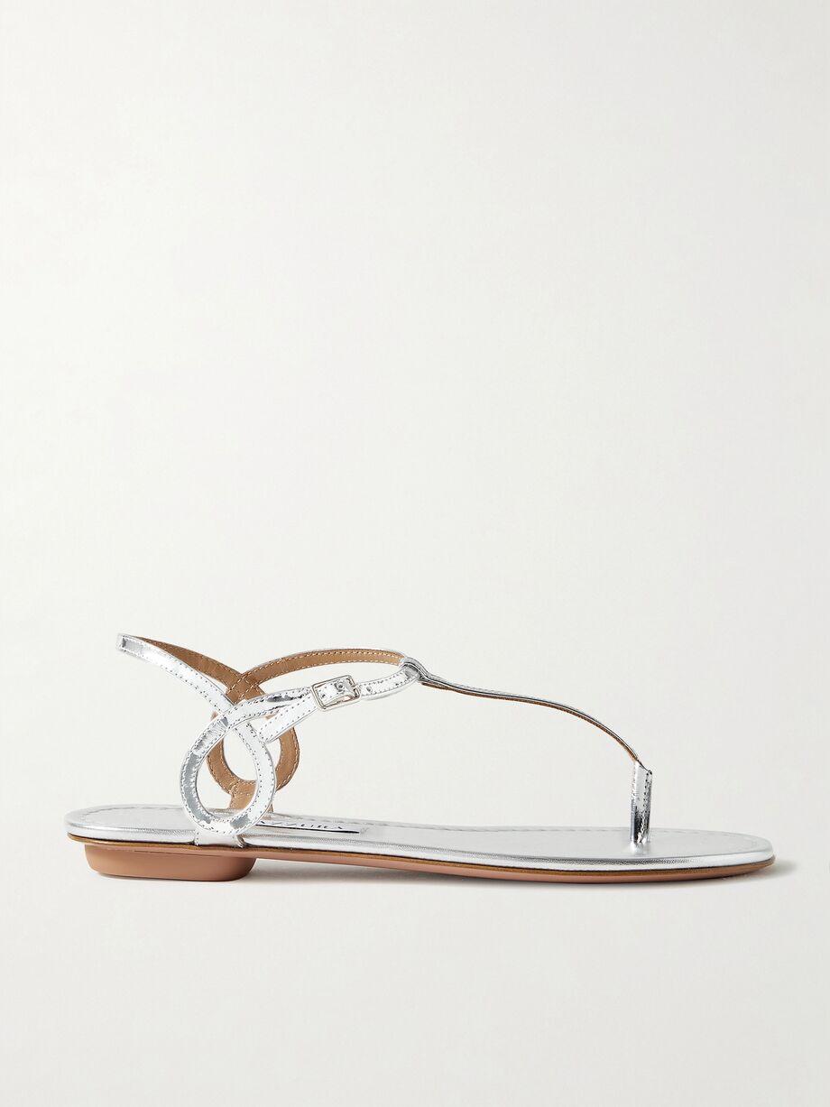 Almost Bare metallic leather sandals by AQUAZZURA