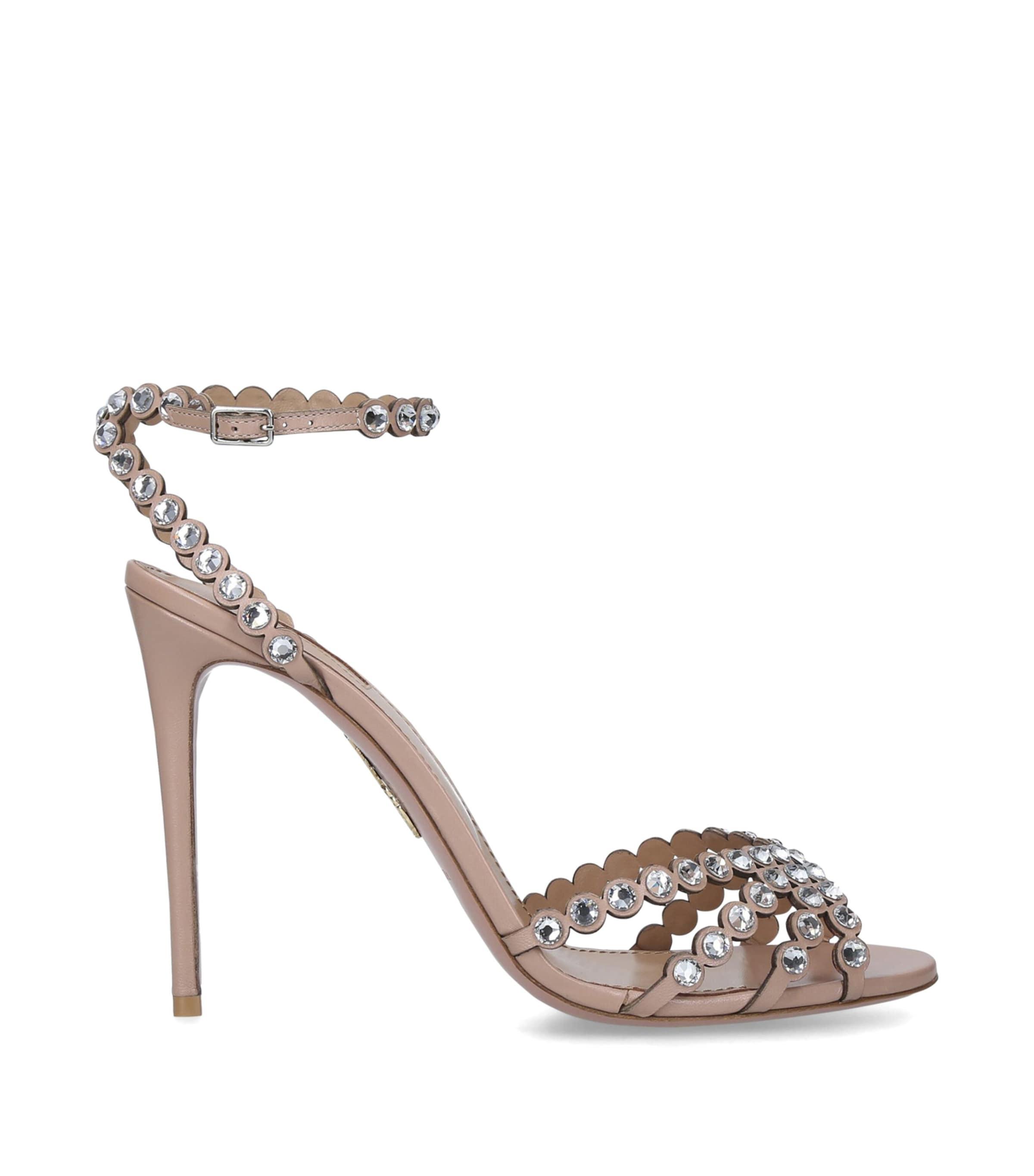 Aquazzura Crystal-Embellished Tequila Sandals 105 by AQUAZZURA