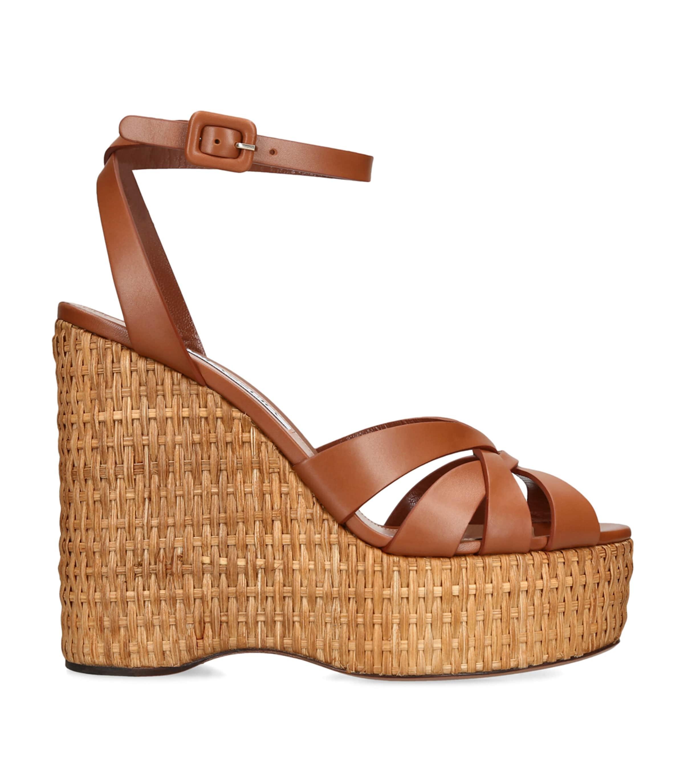 Aquazzura Leather Copacabana Wedge Sandals by AQUAZZURA