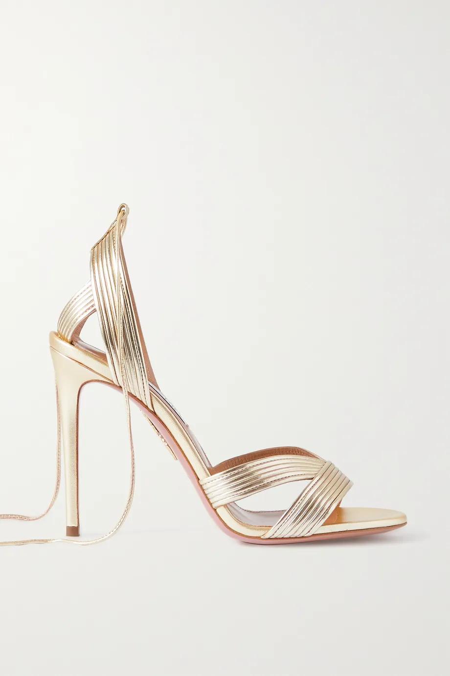 Ari 105 metallic leather sandals by AQUAZZURA