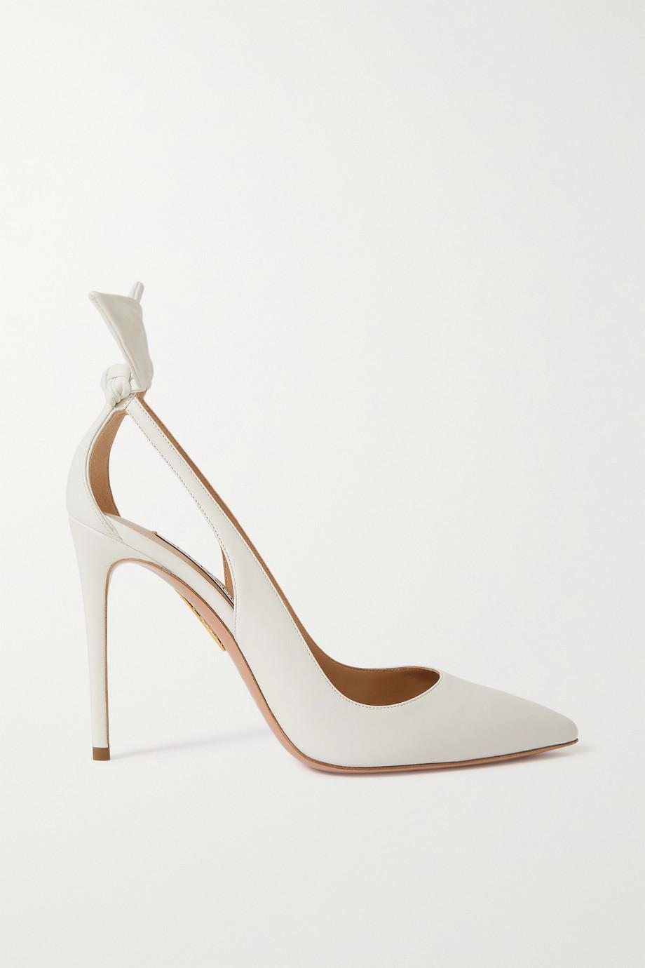 Bow Tie 105 cutout leather pumps by AQUAZZURA