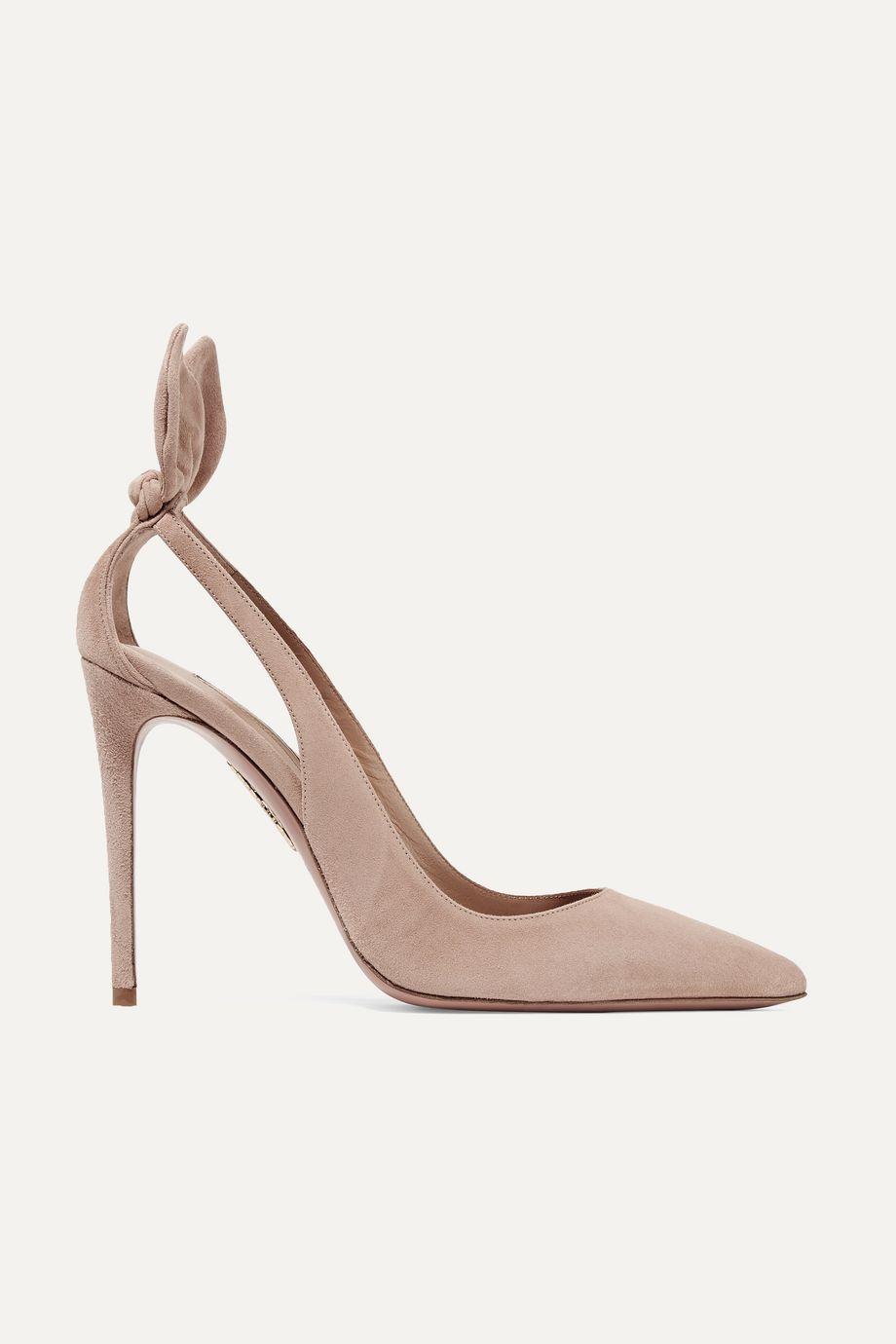 Bow Tie 105 suede pumps by AQUAZZURA