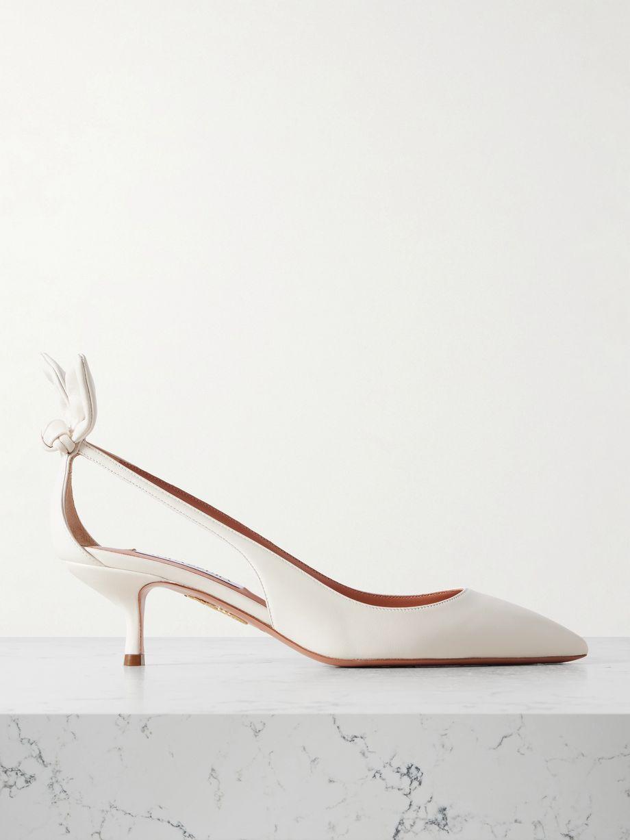 Bow Tie 50 leather pumps by AQUAZZURA