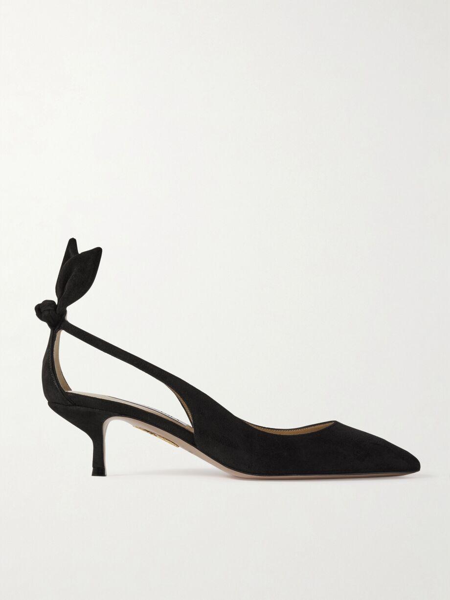 Bow Tie 50 suede pumps by AQUAZZURA