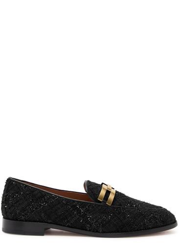 Brandi tinsel-weave tweed loafers by AQUAZZURA