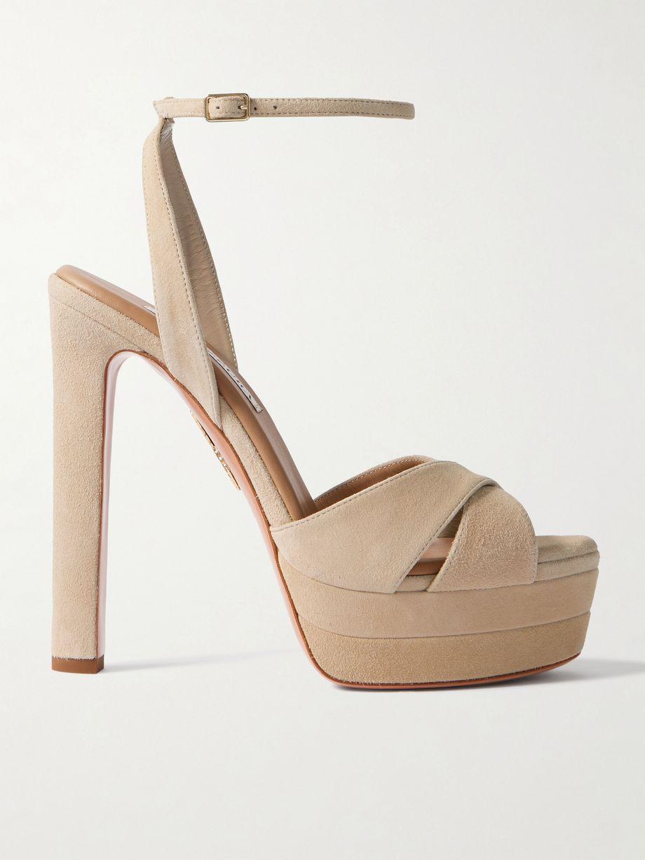 Divine Plateau 130 suede platform sandals by AQUAZZURA