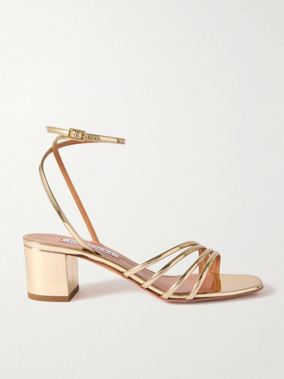 Latour 50mm metallic leather sandals by AQUAZZURA