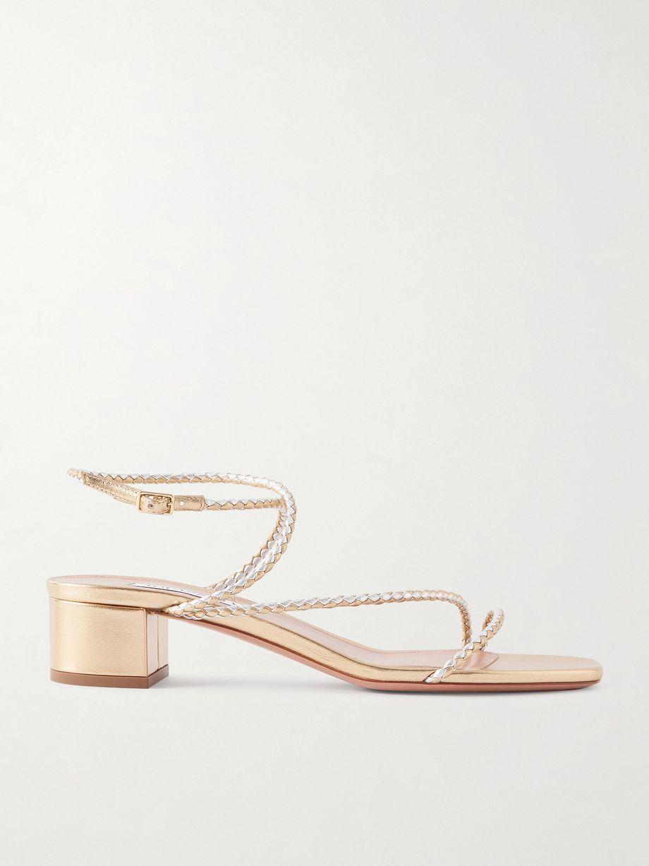 Luca braided metallic leather sandals by AQUAZZURA