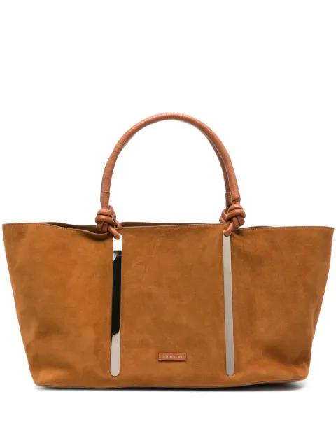 Muse knotted-handle suede tote bag by AQUAZZURA