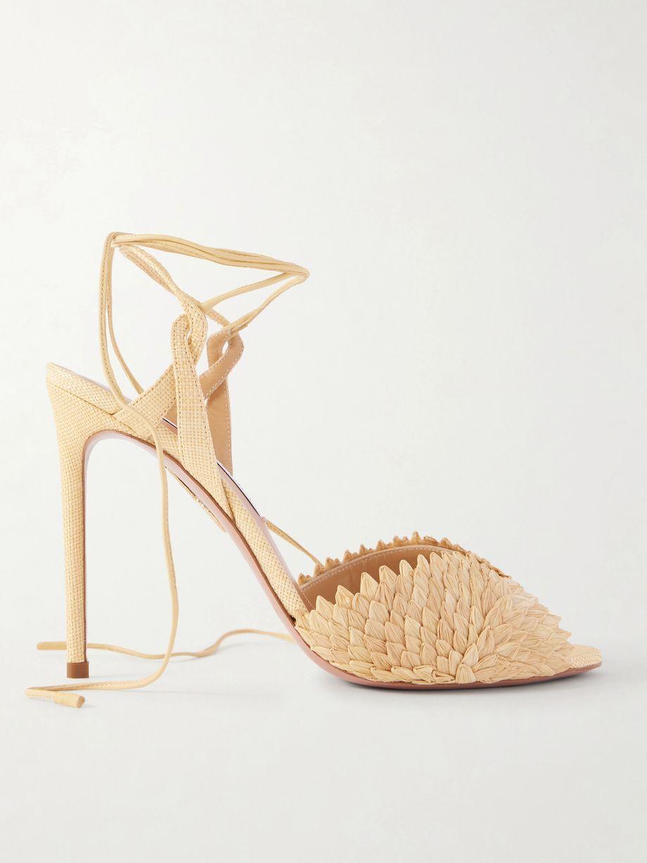 Rio Flirt 105 mm raffia sandals by AQUAZZURA
