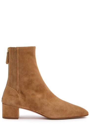 Saint Honore suede boots by AQUAZZURA