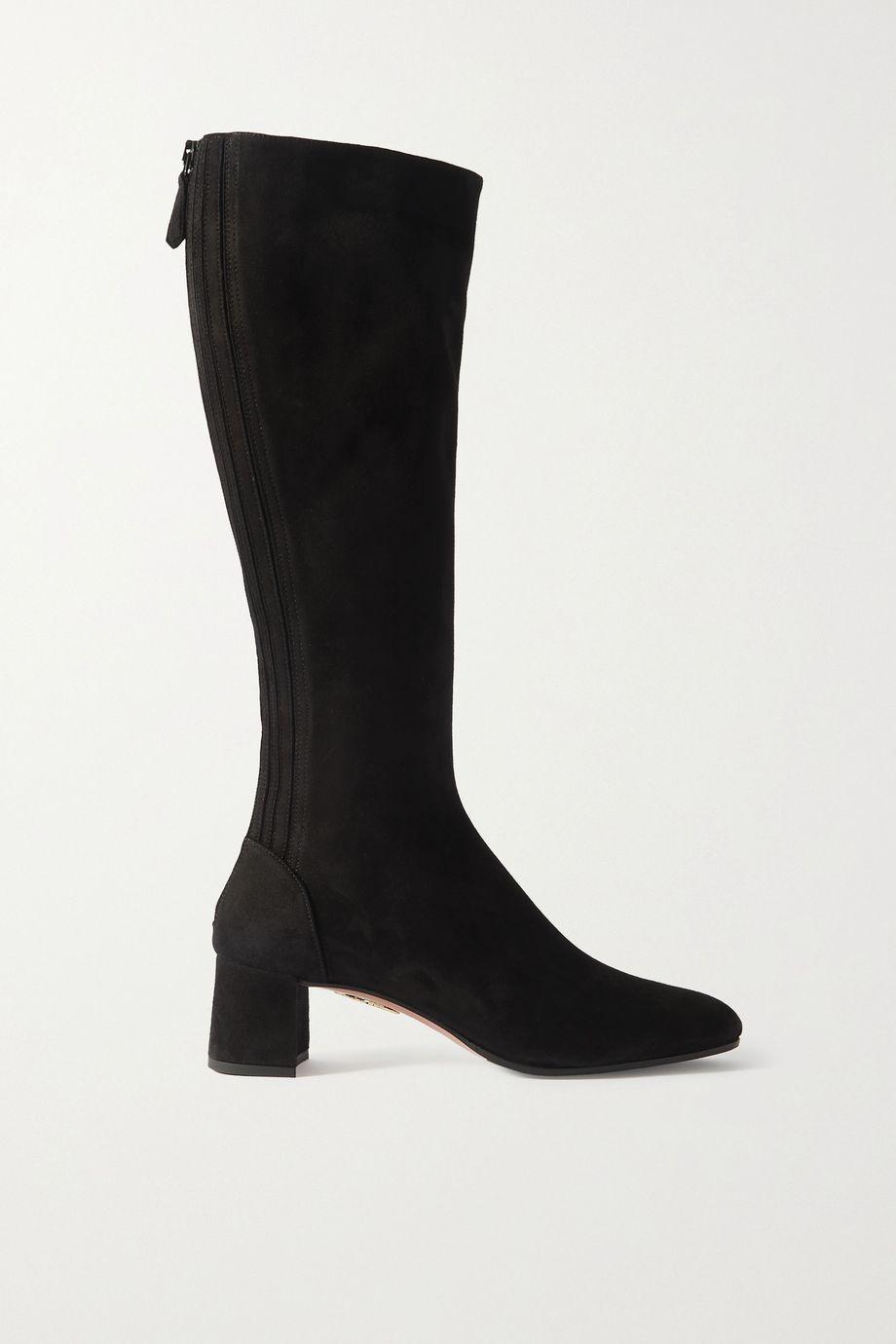 Saint Honore suede knee boots by AQUAZZURA