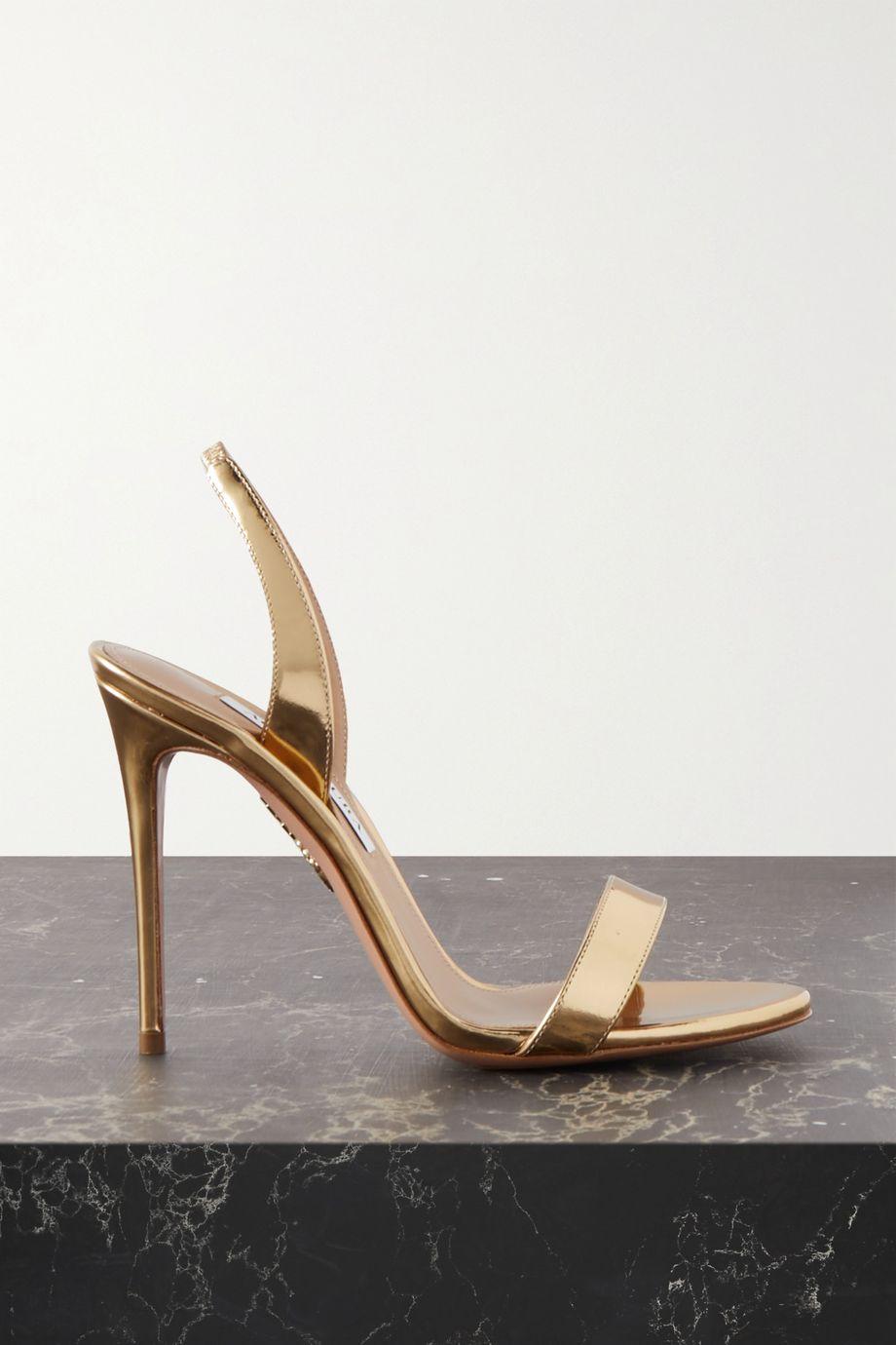 So Nude 105 mirrored-leather slingback sandals by AQUAZZURA
