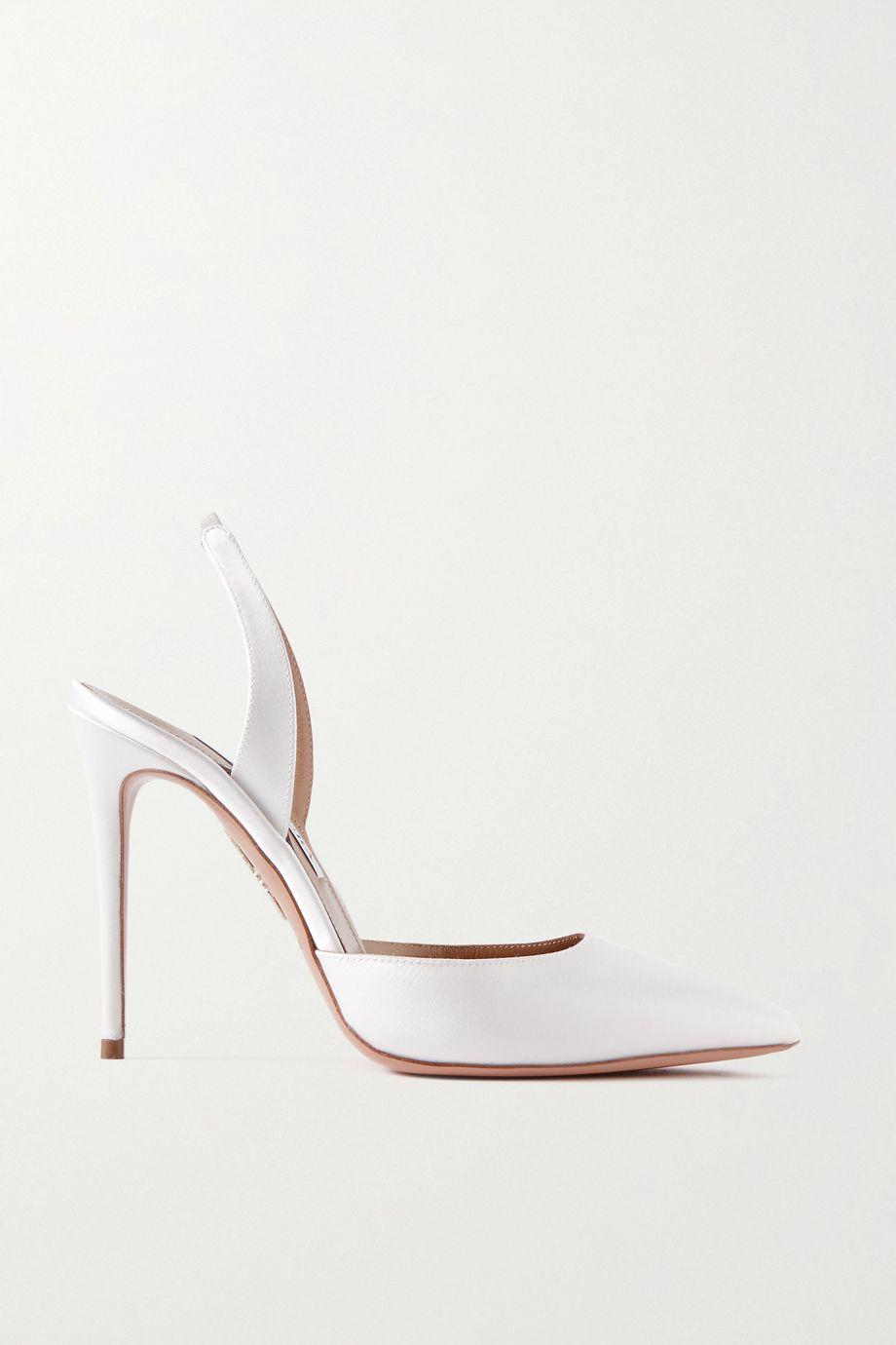 So Nude 105 satin slingback pumps by AQUAZZURA