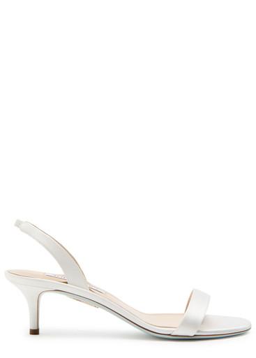 So Nude 50 satin slingback sandals by AQUAZZURA So Nude 50 satin slingback sandals by AQUAZZURA