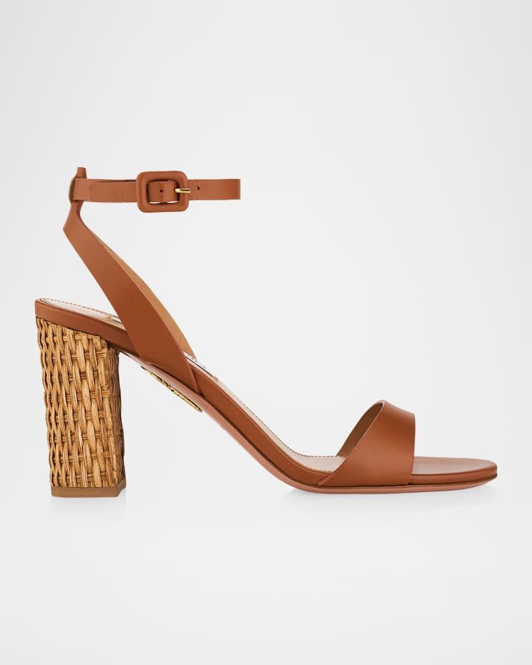 Sunseeker Leather Ankle-Strap Sandals by AQUAZZURA