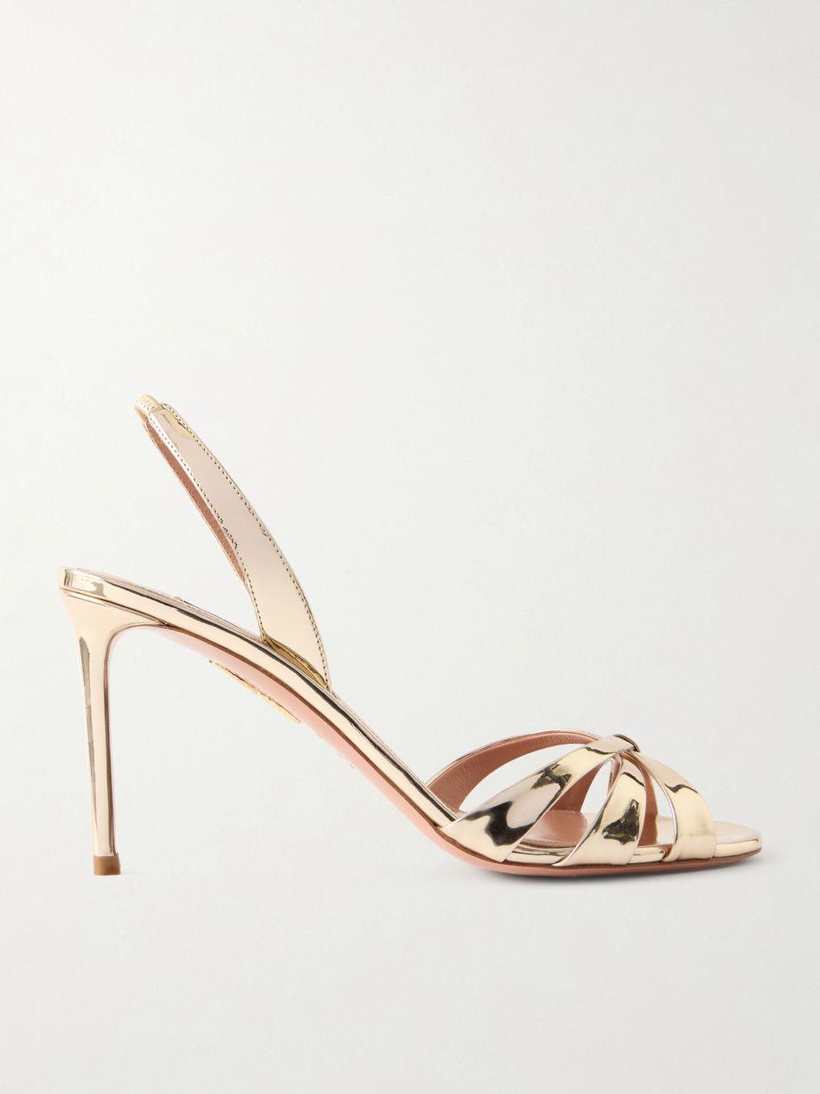 Tati 85 metallic leather sandals by AQUAZZURA