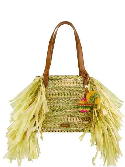 Trancoso fringe-trimmed tote bag by AQUAZZURA
