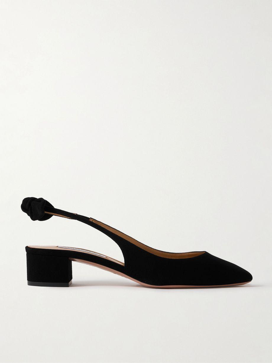 Very Bow 35 suede slingback pumps by AQUAZZURA