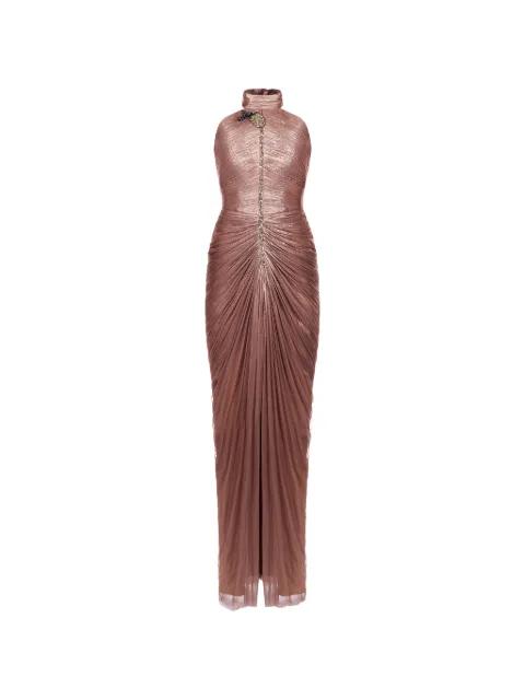 crystal-embellished ruched dress by ARAFTU