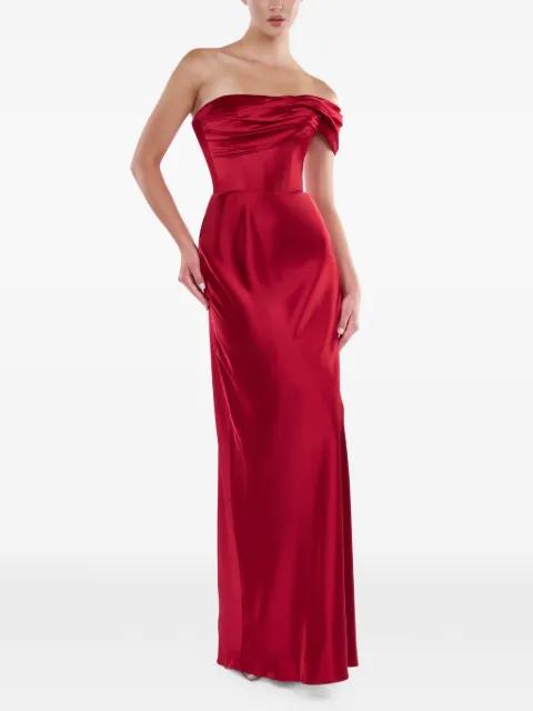 draped lace-up dress by ARAFTU