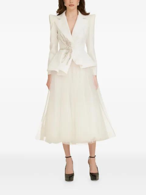 embellished peplum suit by ARAFTU