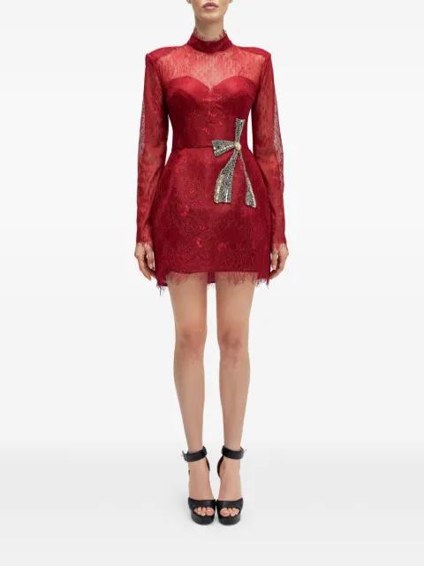 lace bow-detail mini dress by ARAFTU
