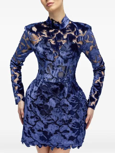 lace long-sleeved mini dress by ARAFTU