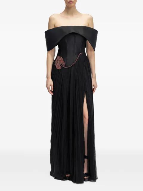 off-the-shoulder corset-style gown by ARAFTU