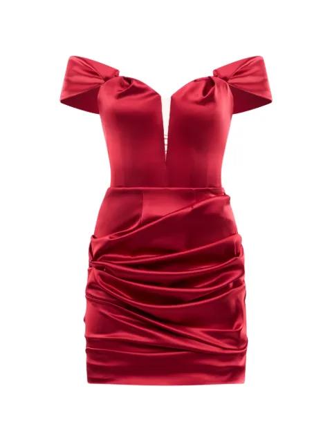 off-the-shoulder draped dress by ARAFTU