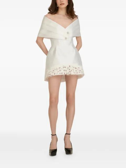 off-the-shoulder embellished mini dress by ARAFTU