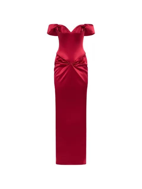 off-the-shoulder gathered dress by ARAFTU