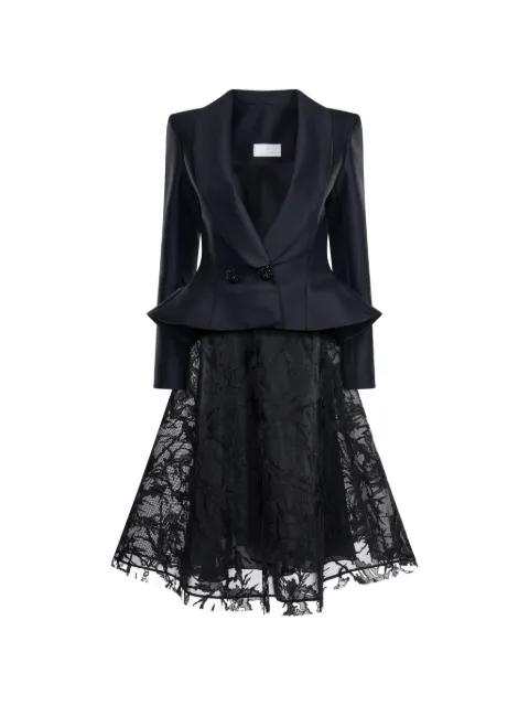 peplum lace-patterned gown by ARAFTU