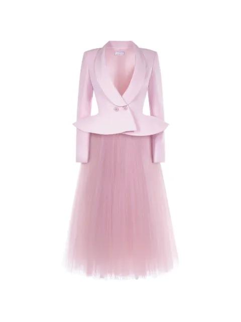 peplum tulle-skirt dress by ARAFTU