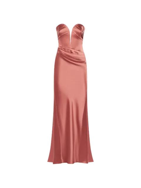 pleated lace-up dress by ARAFTU
