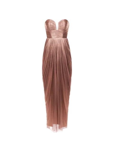 pleated metallic-finish dress by ARAFTU