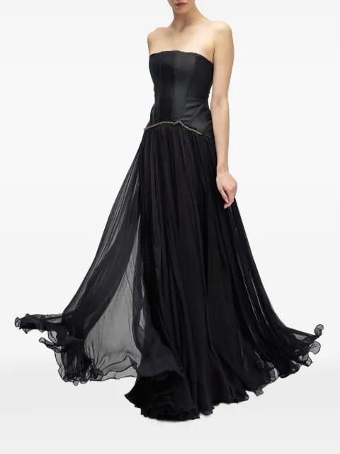 strapless embellished gown by ARAFTU
