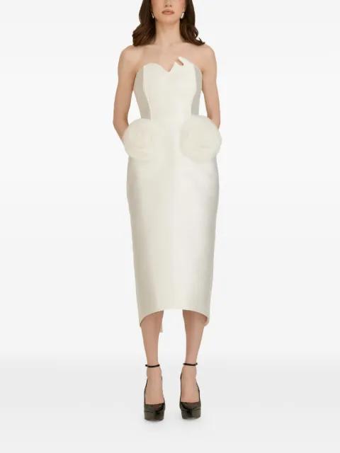 strapless floral-appliqué midi dress by ARAFTU