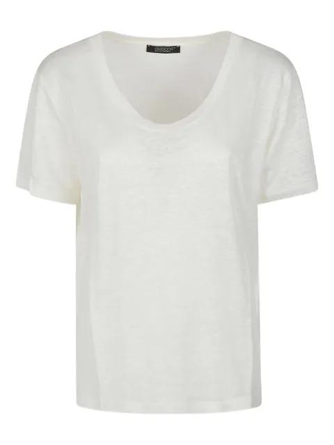 linen scoop-neck T-shirt by ARAGONA